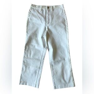 Alice + Olivia White Denim Jeans Faux Leather Trim | Size 29